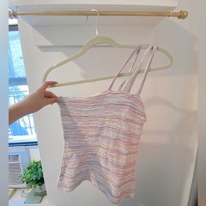 One shoulder multi-colored tank top 💜